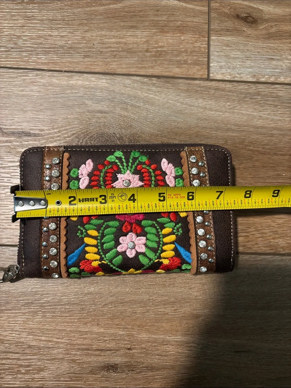 NWOT Montana West Embroidered Floral Brown Wristlet Wallet